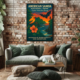 American Samoa National Park Vibrant Scenic Travel Poster