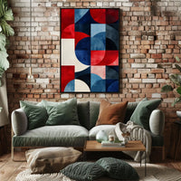 Geometric Shapes In Patriotic Abstract Art Modern Poster