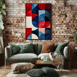 Geometric Shapes In Patriotic Abstract Art Modern Poster