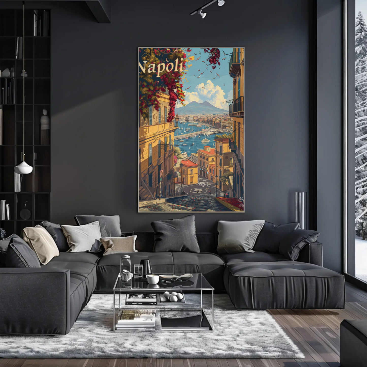Napoli Bay and Mount Vesuvius Travel Poster
