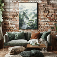 Serene East Asian Landscape Wall Art - Artistic Poster