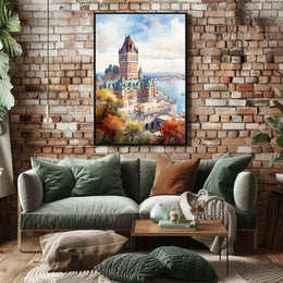 Grand Castle Coastal Landmark Historic Travel Poster