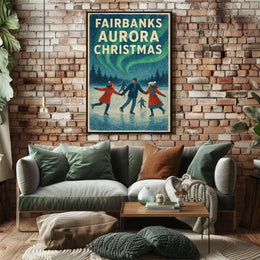 Fairbanks Aurora Christmas Poster