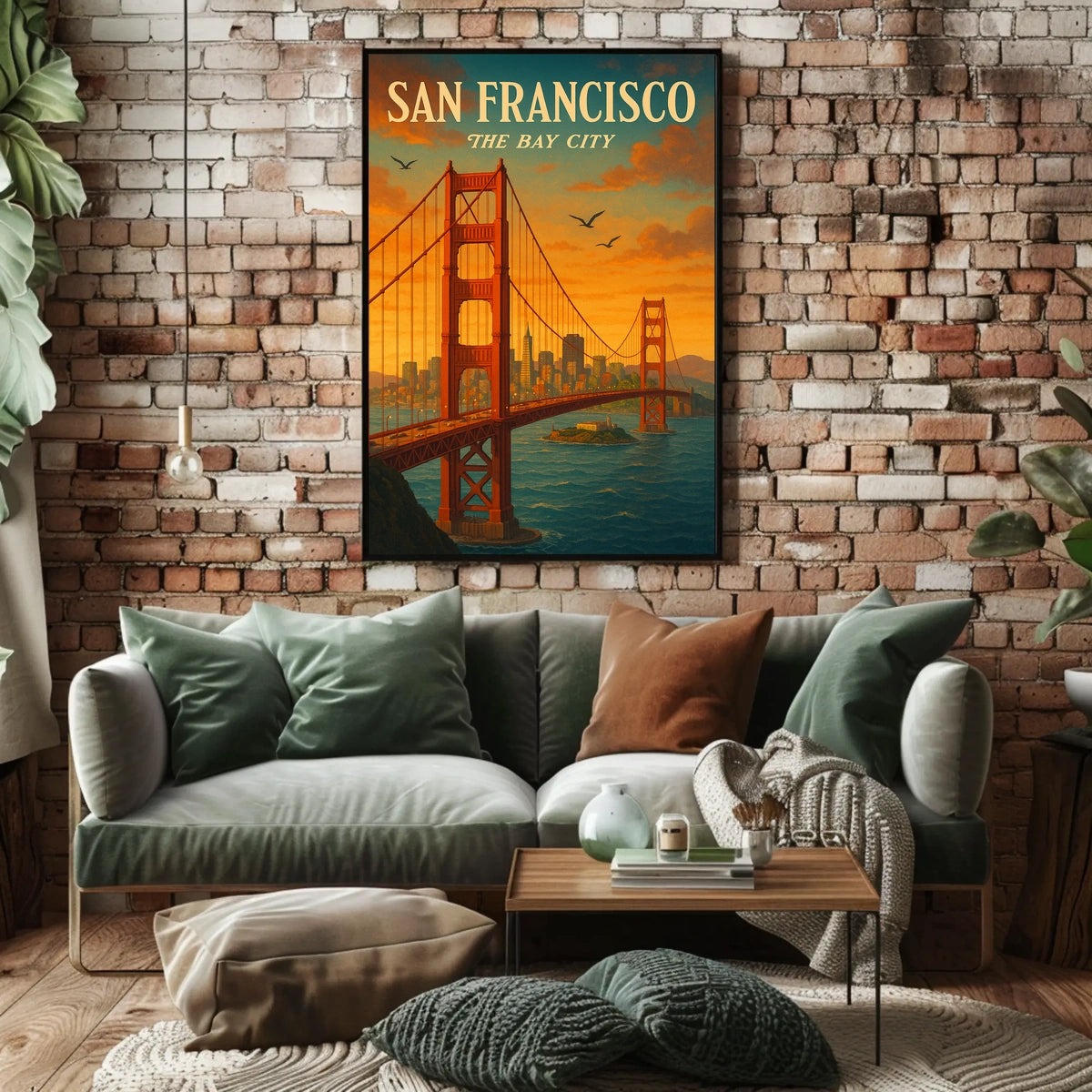 Golden Gate Bridge Vintage Travel Poster Art Print