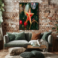 Festive Christmas Ornament Display Poster