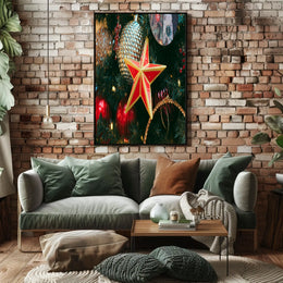Festive Christmas Ornament Display Poster