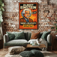 Einstein Relativity Vintage Science Curious Poster