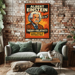 Einstein Relativity Vintage Science Curious Poster