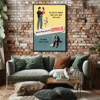 Vintage Syphilis Treatment Public Health Educational Poster PosterGoat