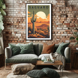 Saguaro National Park Desert Sunset Poster Print