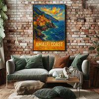 Amalfi Coast Poster Wall Art Scenic Coastal Print Decor