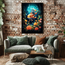 Whimsical Underwater Adventure Poster with Colorful Fish