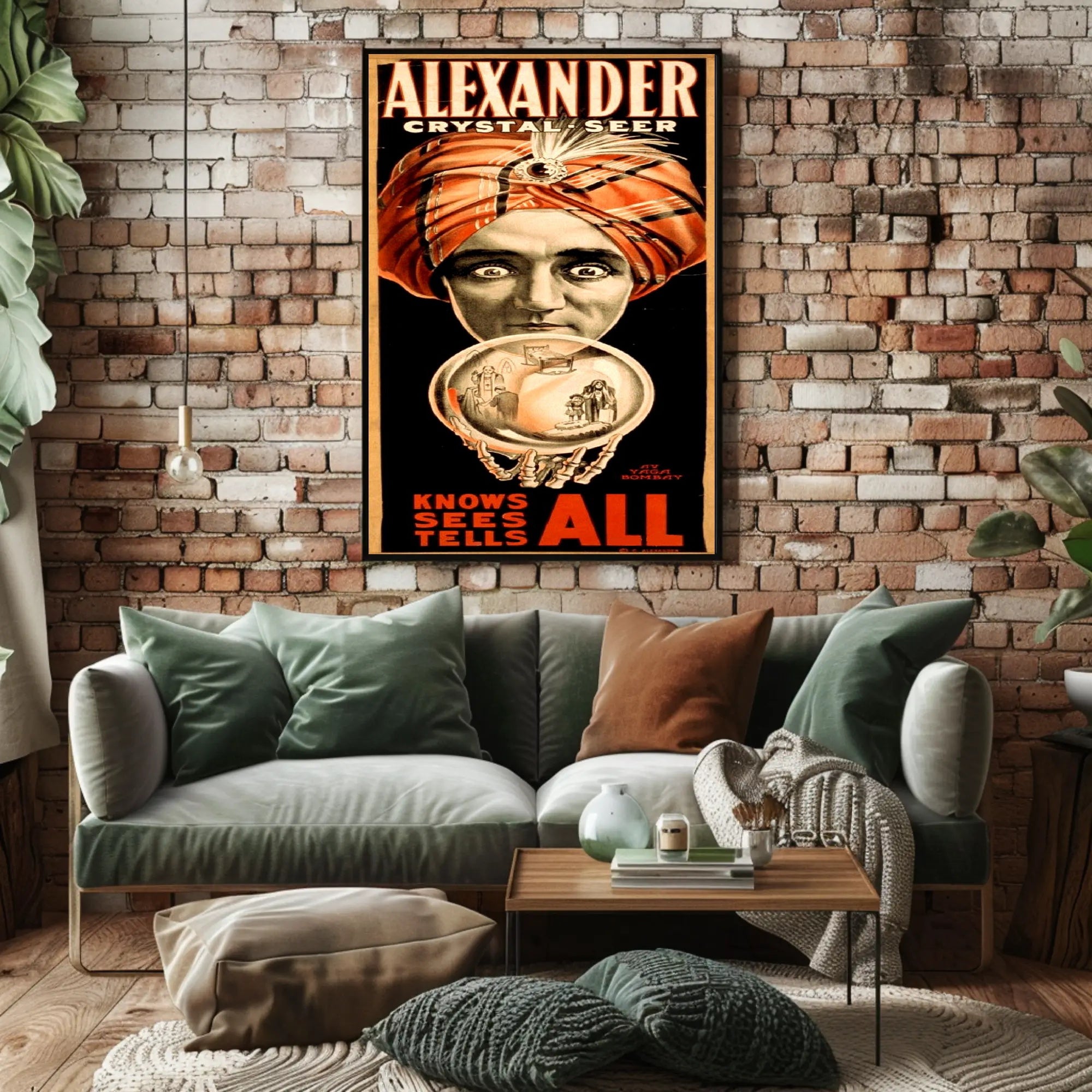 Crystal Seer Fortune Teller Vintage Art Poster