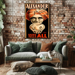 Crystal Seer Fortune Teller Vintage Art Poster