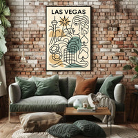 Las Vegas Art Deco Poster Vintage Wall Art Print for Decor