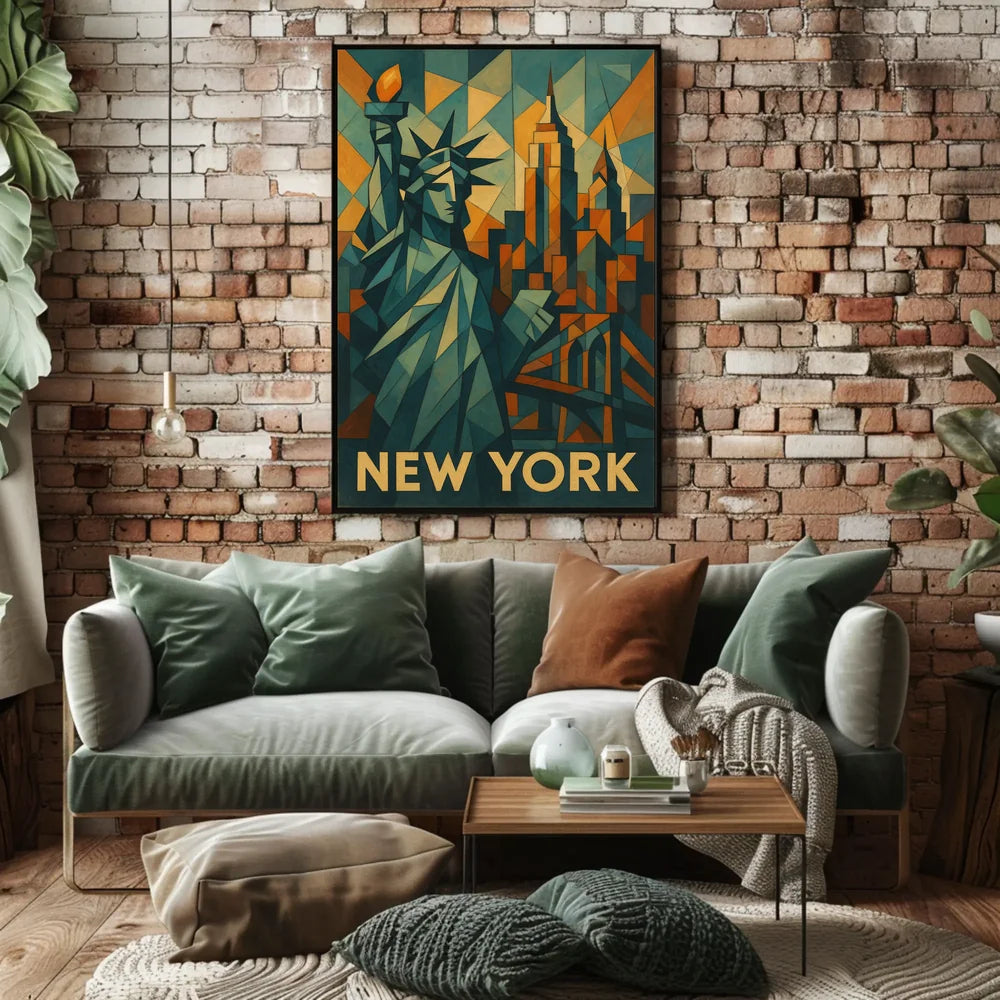 Cubist New York Poster Museum Quality Cityscape Office