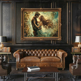 Romantic Embrace: Impressionistic Floral Fantasy Poster