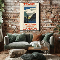 Vintage Lake Louise Travel Poster in Canadian Rockies