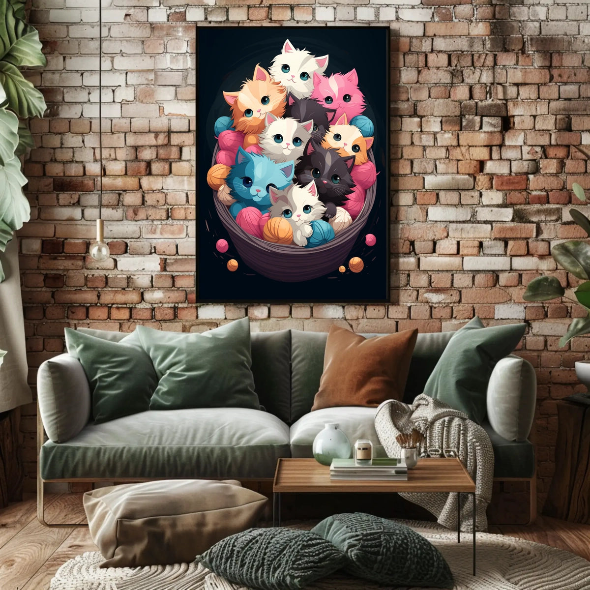 Basket Of Kittens Poster