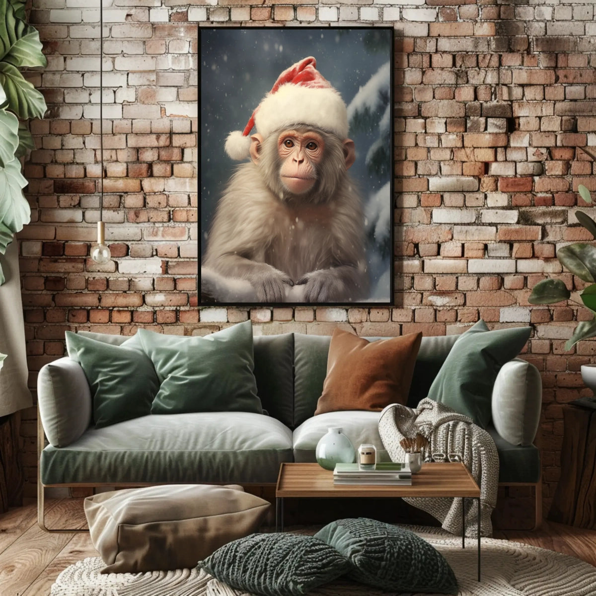 Festive Monkey In Winter Wonderland Poster