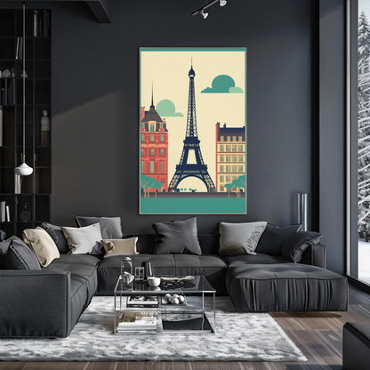 Paris Eiffel Tower City Buildings Classic France Travel Poster