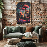 Enchanted Mushroom Forest Art Print Poster for Home Decor PosterGoat