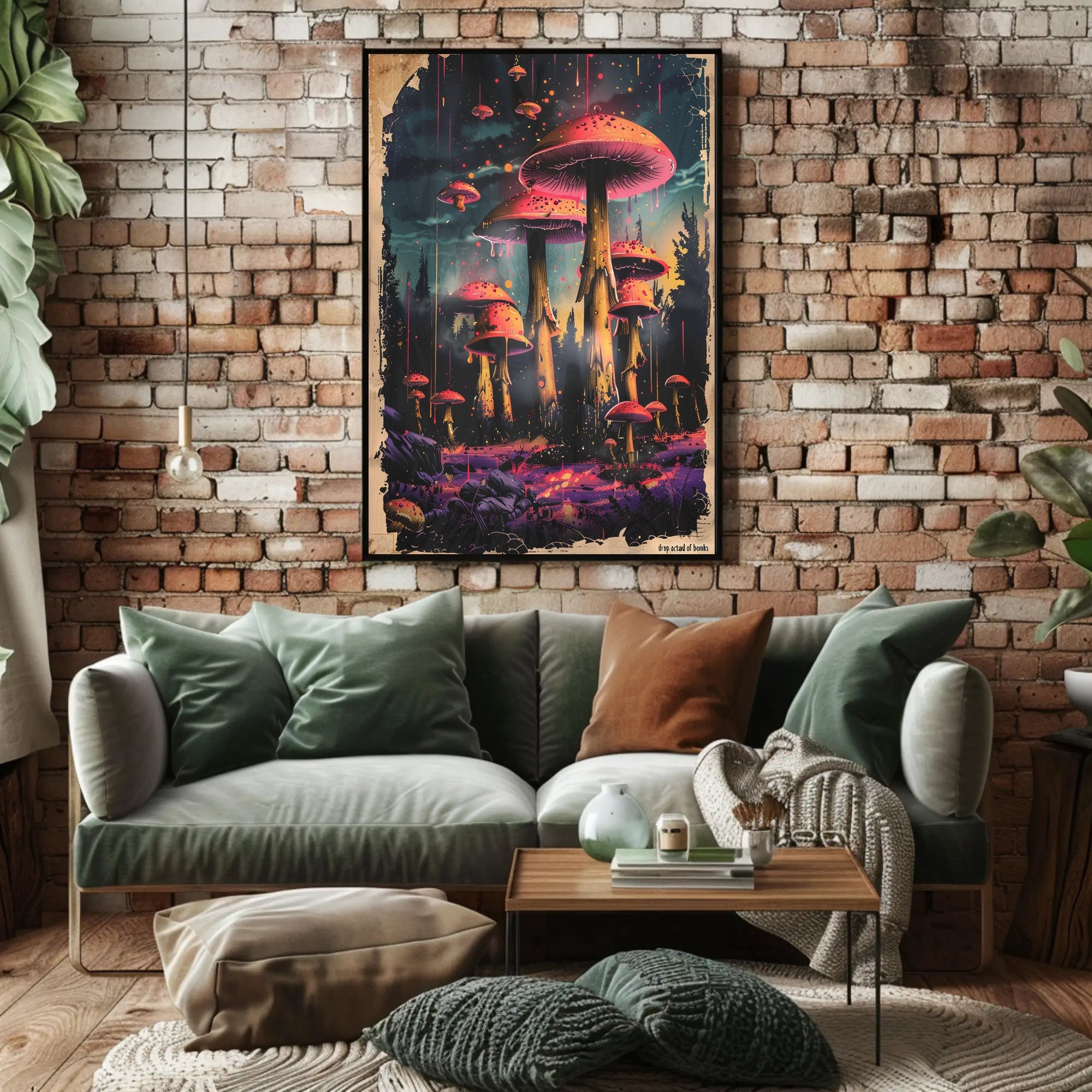 Enchanted Mushroom Forest Art Print Poster for Home Decor PosterGoat