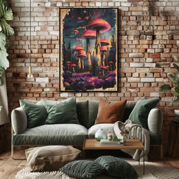 Enchanted Mushroom Forest Art Print Poster for Home Decor PosterGoat
