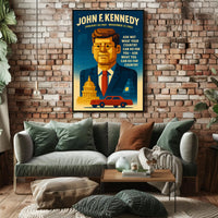 JFK Vintage Patriotic Art Print Historical or Presidential Poster