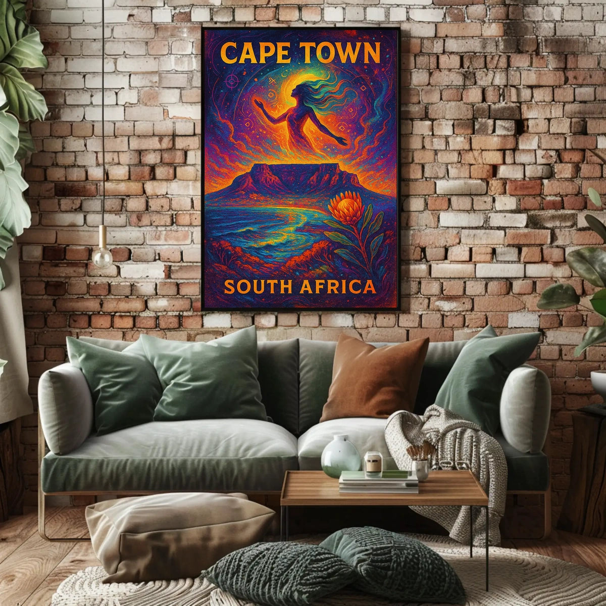 Cape Town Dreamscape Psychedelic Art Poster Print