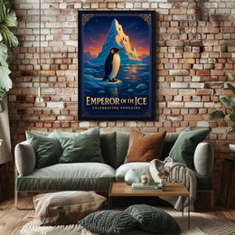 Emperor Penguin Poster Vintage Antarctic Wall Art