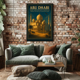 Abu Dhabi Fusion: Vintage Travel Poster