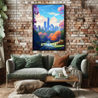 Vibrant Atlanta Cityscape with Urban Park Vibes Poster