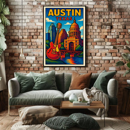 Austin, Texas Vibrant Cityscape Poster