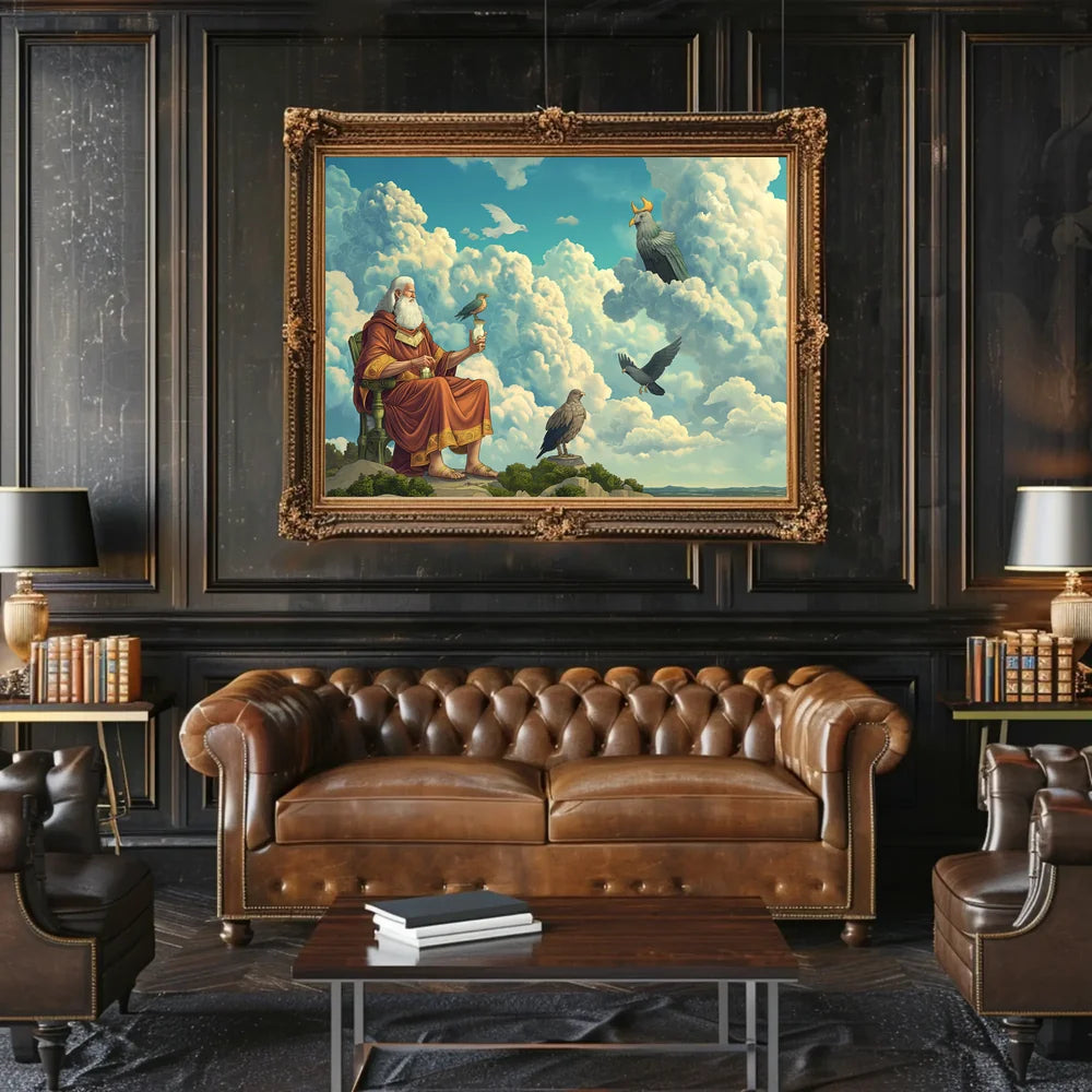 Majestic Mythical Realm Poster with Divine Elder