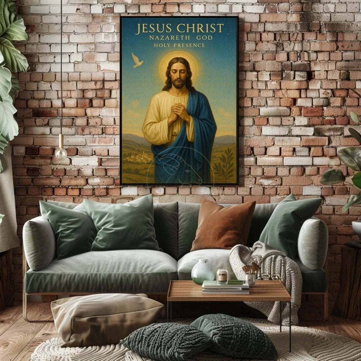 Religious Figure Prayer Scene: Cultural or Heritage Poster