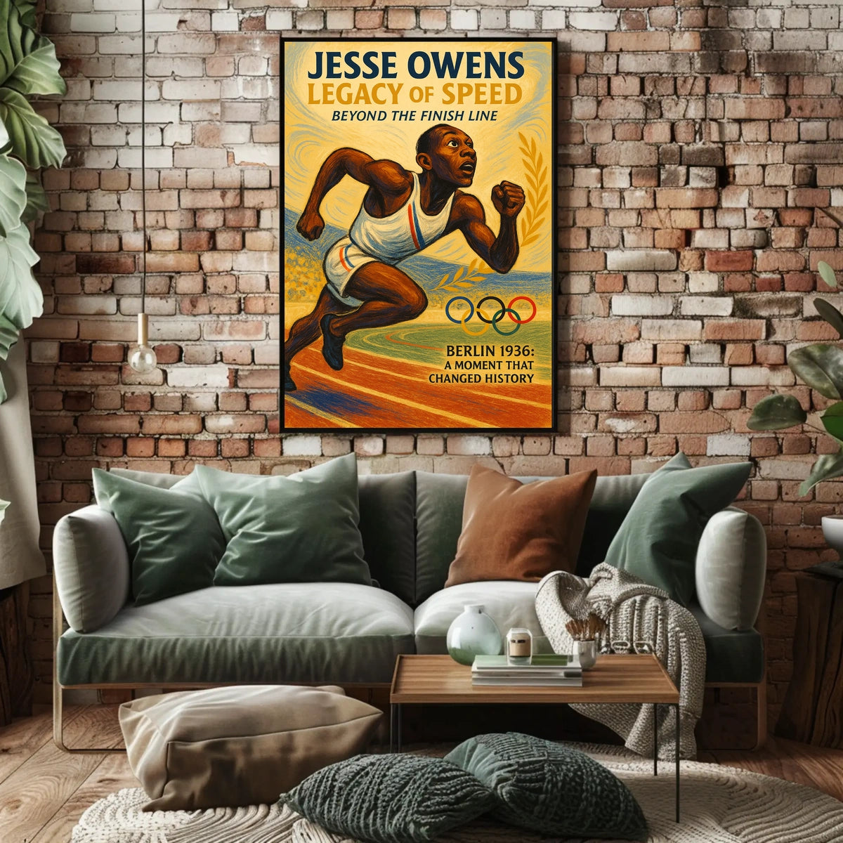 Jesse Owens Olympic Triumph Vintage Poster Print