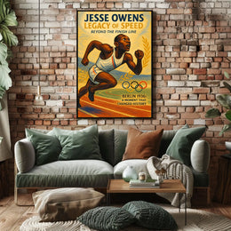 Jesse Owens Olympic Triumph Vintage Poster Print