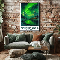 Northern Lights Over Iceland Travel Poster PosterGoat