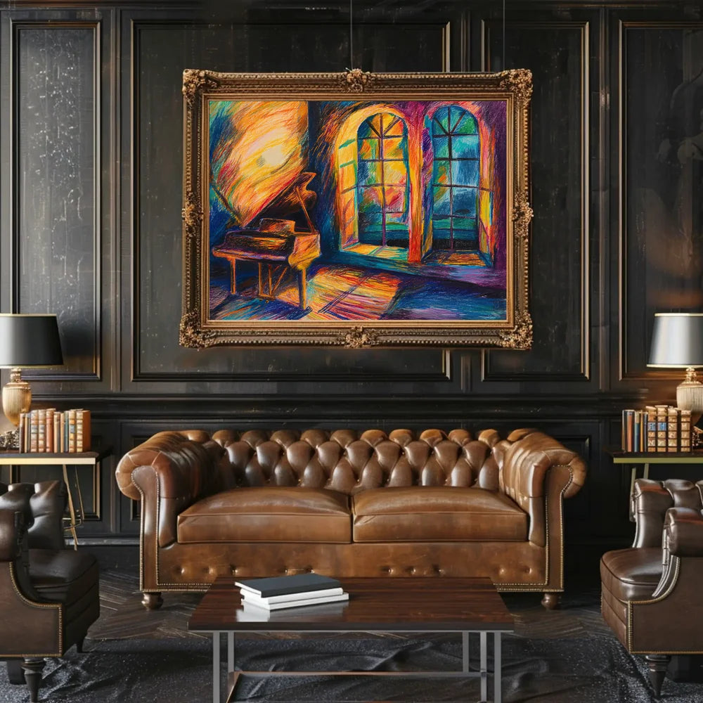 Grand Piano in Dreamlike Abstract Artwork Poster