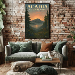 Acadia National Park Where Land Meets Poster