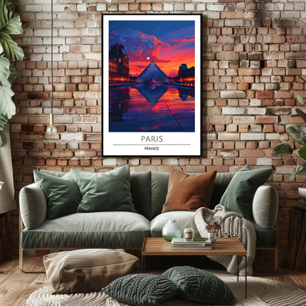 Louvre Pyramid Paris Cityscape Poster