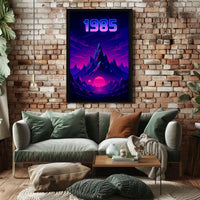 1985 Neon Synthwave Futuristic Sci-Fi Poster