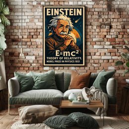 Einstein Relativity Vintage Science Wanderlust Poster
