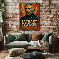 Zachary Taylor 12th President of the United States Glitch Hop Art Poster