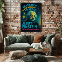 Albert Einstein Imagination Knowledge Inspirational Poster Art