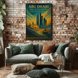 Abu Dhabi Jewel Cityscape Travel Poster