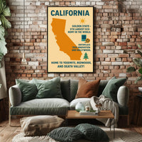 California The Golden State Poster PosterGoat
