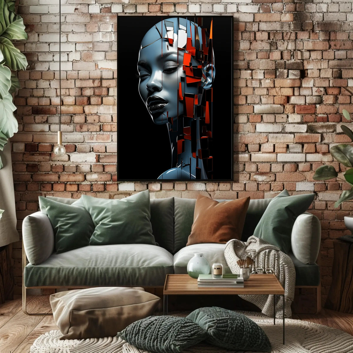 Futuristic Abstract Human AI Art Poster Print