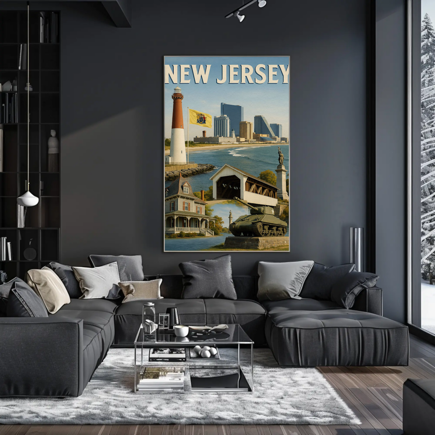 New Jersey Coastal Attractions Lighthouses Boardwalk Travel Poster Travel Poster